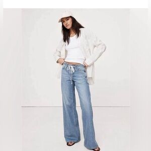 Banana Republic Slouch Straight Jeans with drawstring wide leg size 32